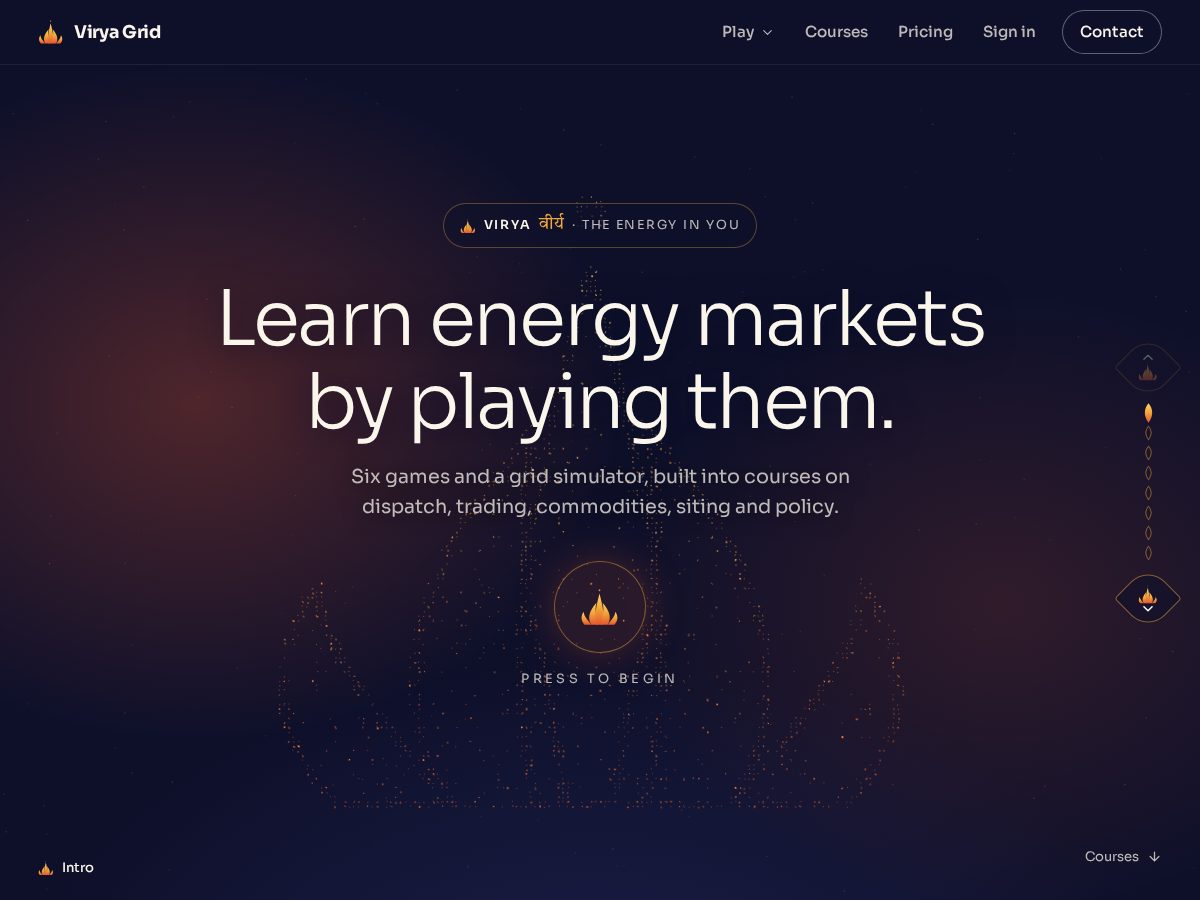 Landing-page snapshot of viryagrid.com