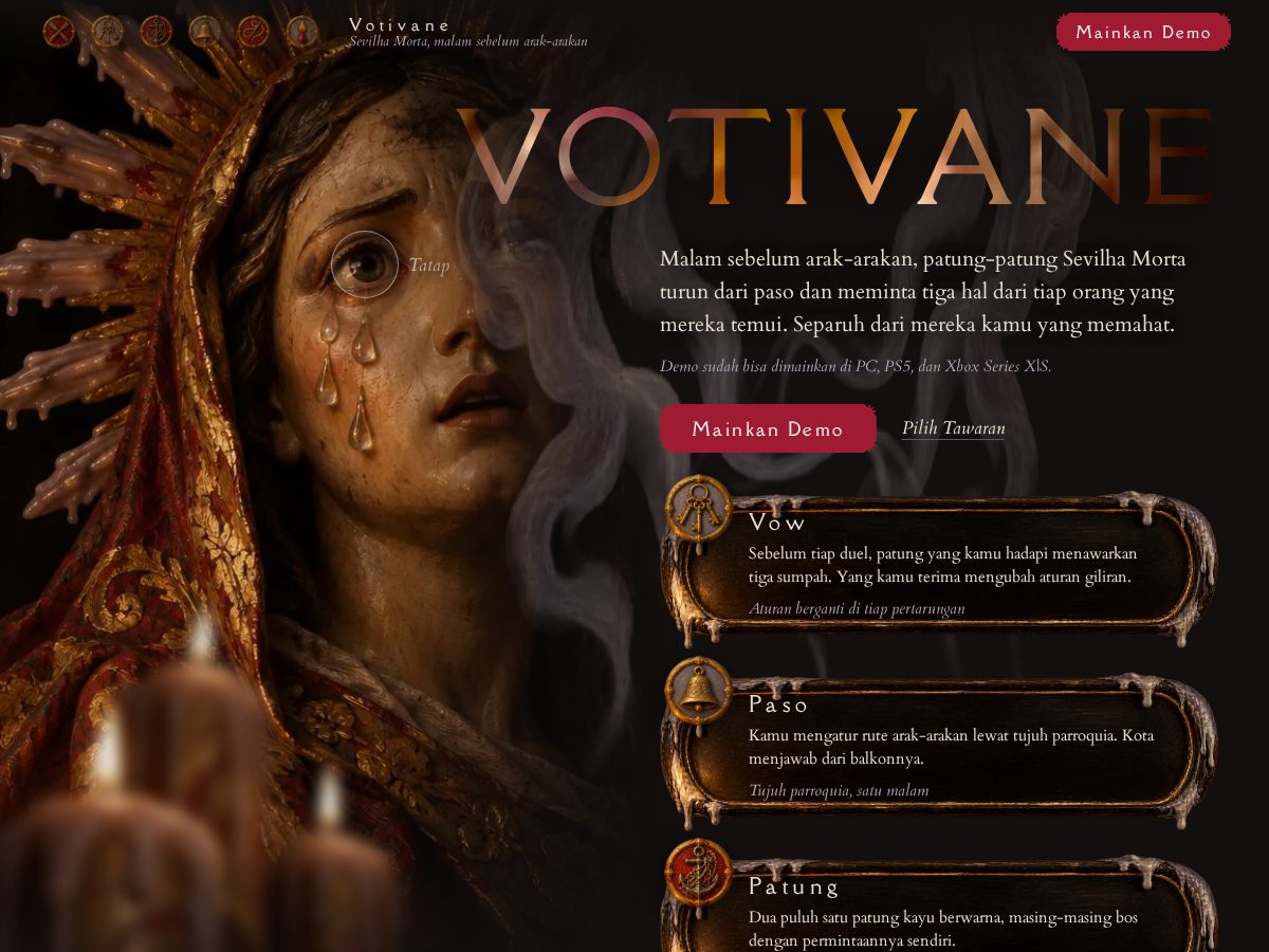 Landing-page snapshot of votivane.com