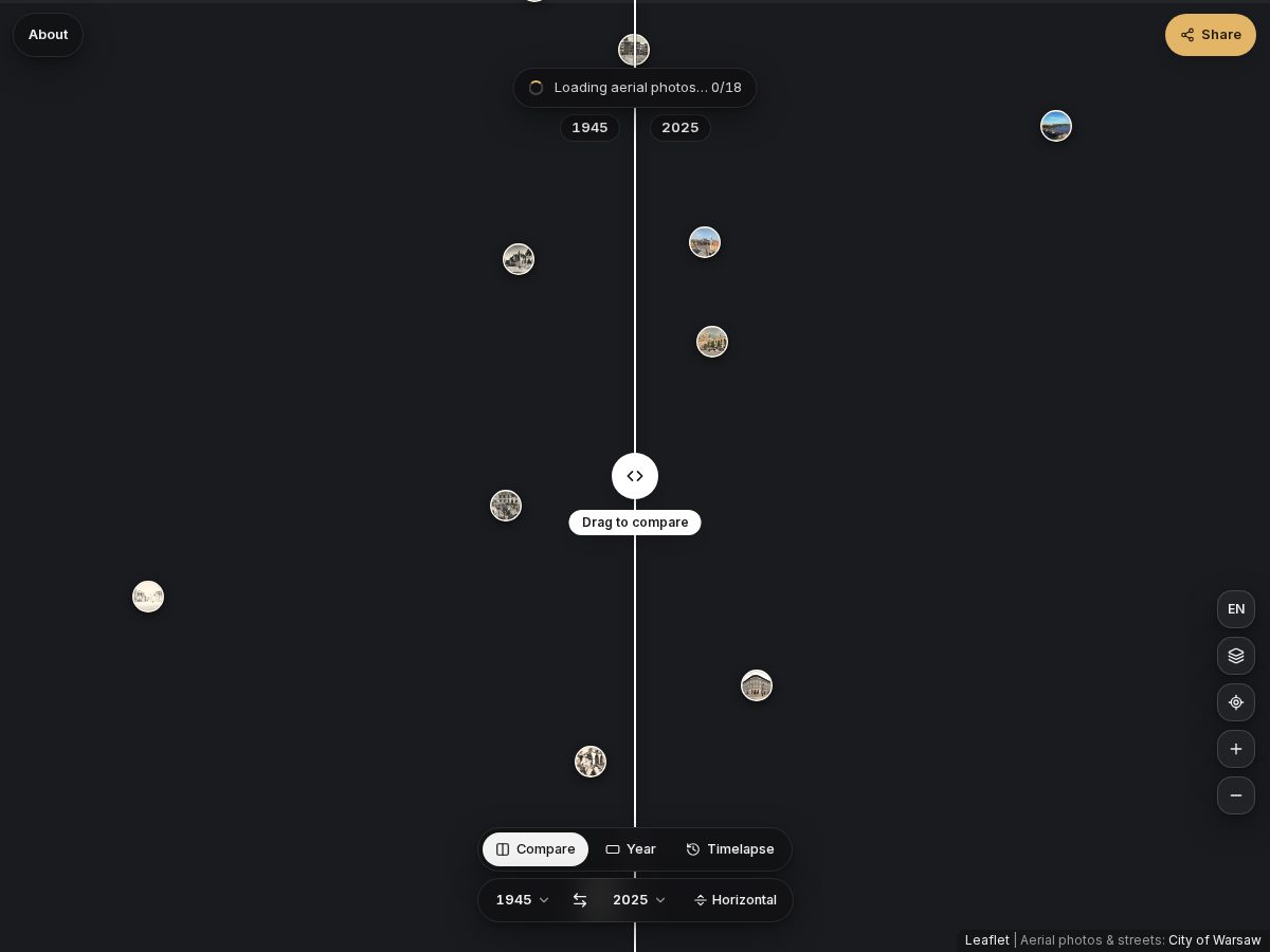 Landing-page snapshot of warsawtimelapse.com