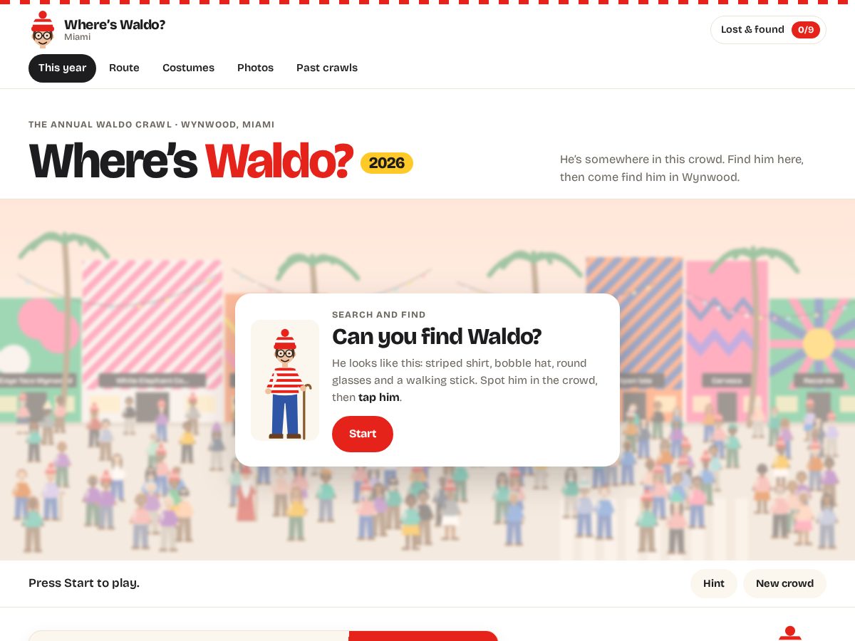 Landing-page snapshot of whereiswaldo.net