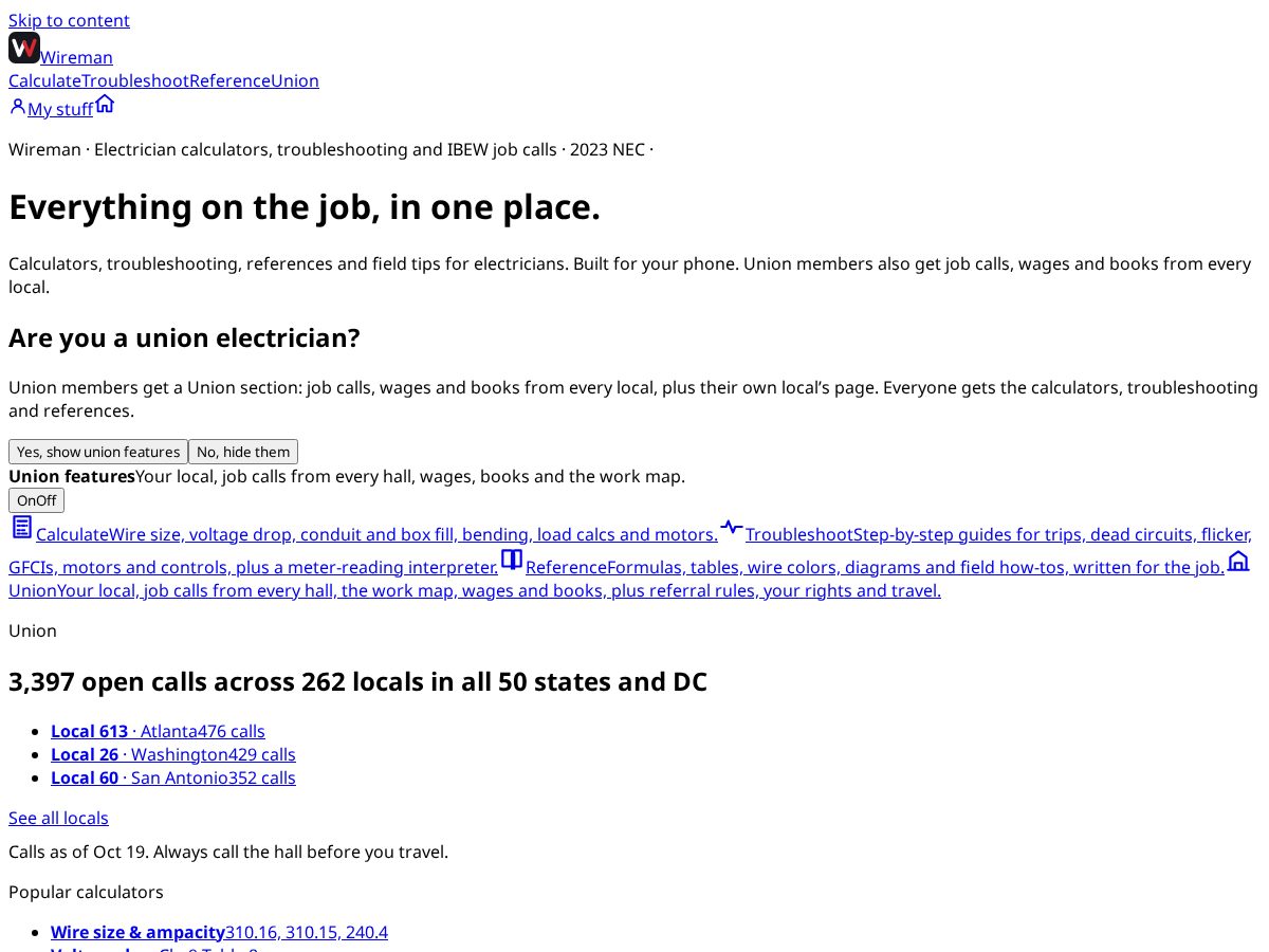Landing-page snapshot of wireman.app