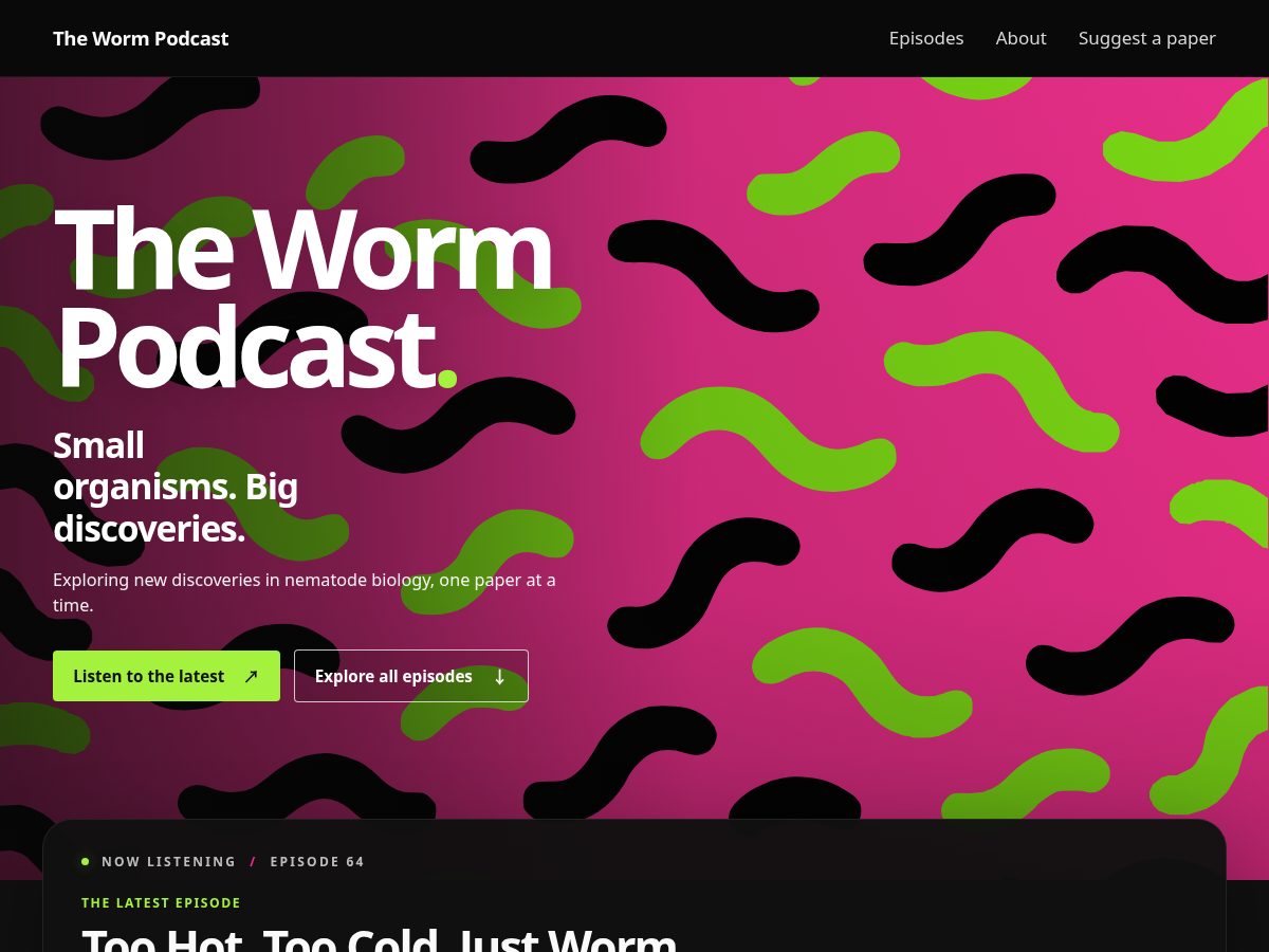 Landing-page snapshot of wormpod.com