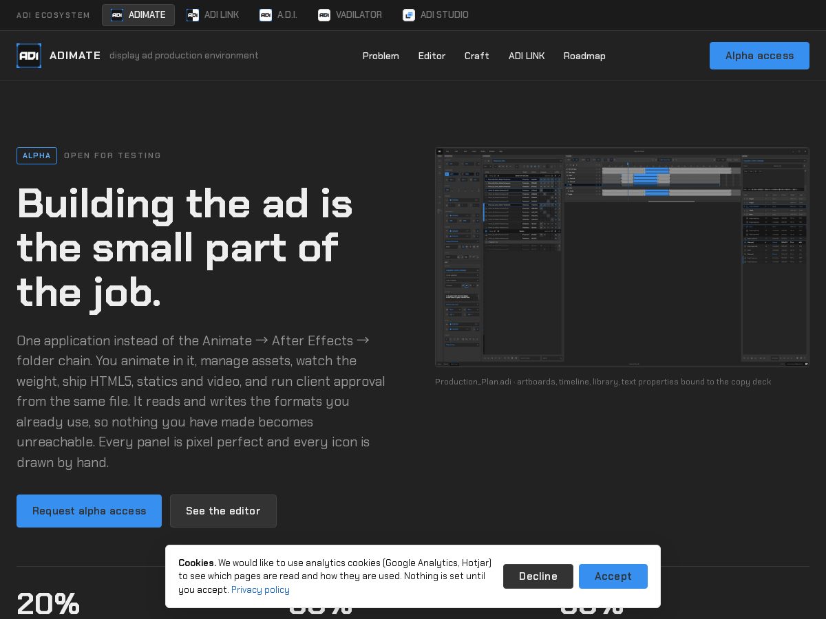 Landing-page snapshot of adimate.online