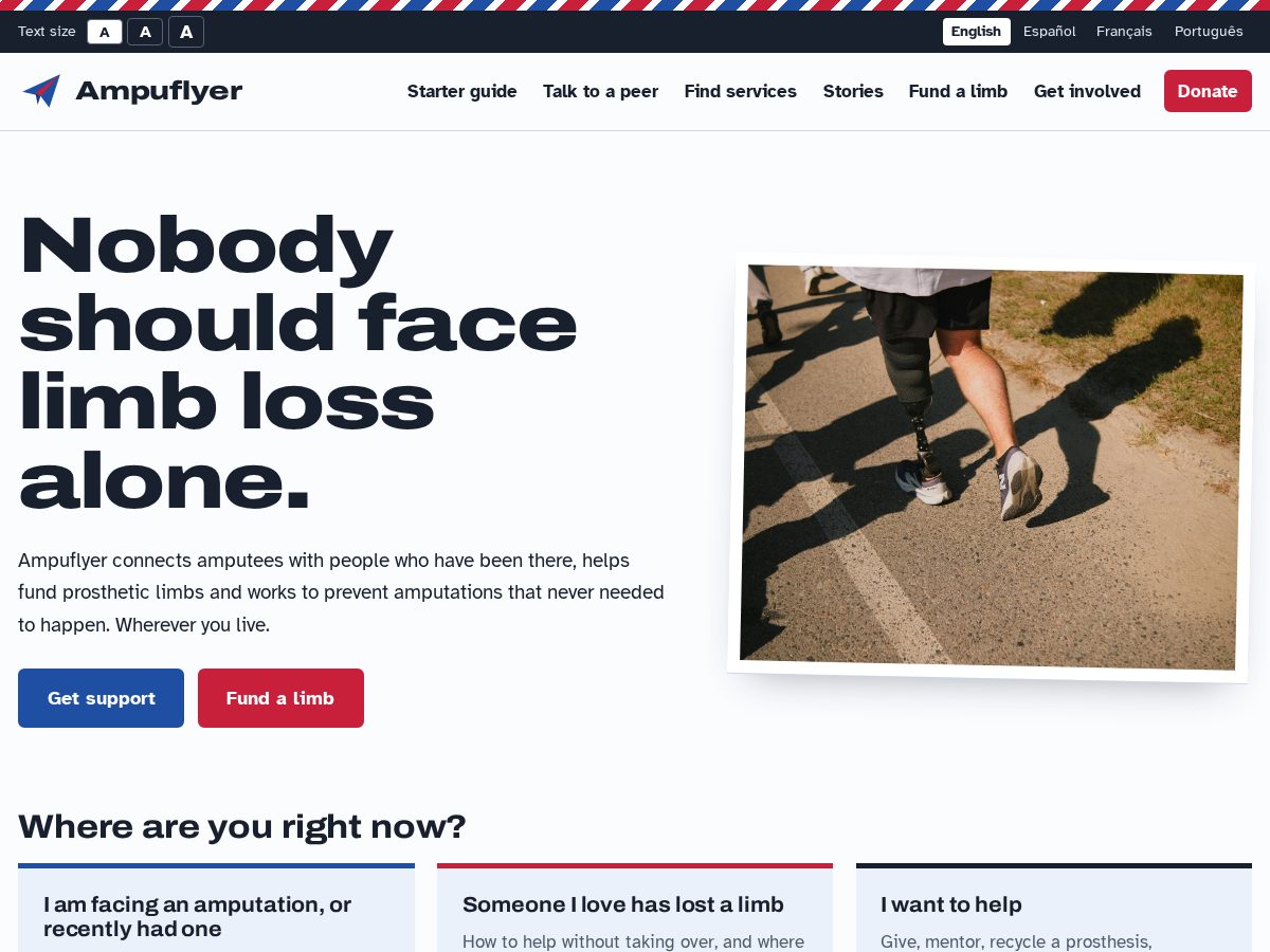 Landing-page snapshot of ampuflyer.org
