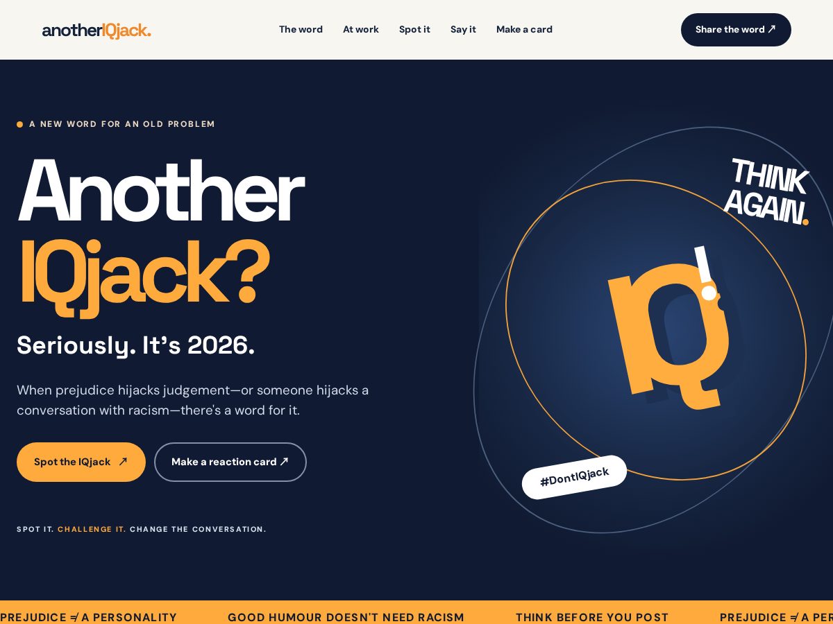 Landing-page snapshot of anotheriqjack.com