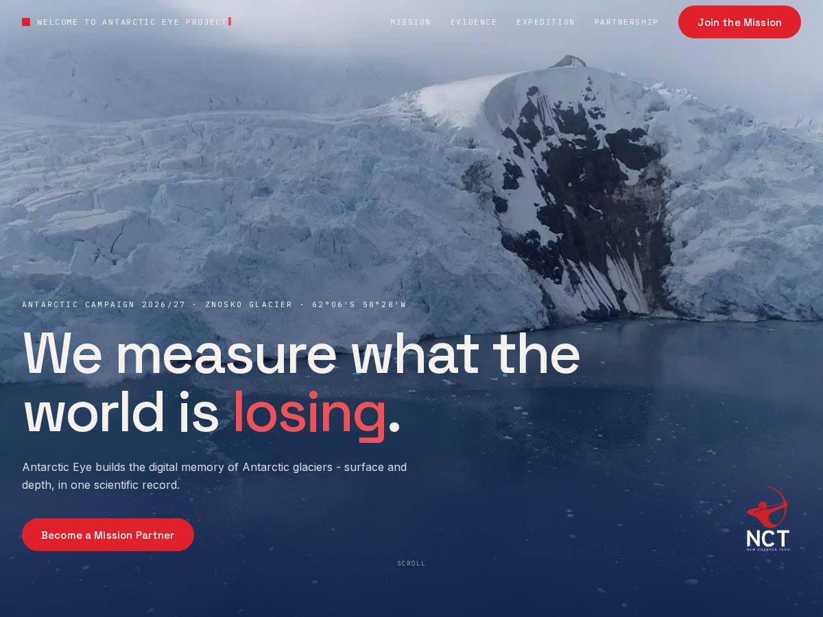 Landing-page snapshot of antarctic-eye.org