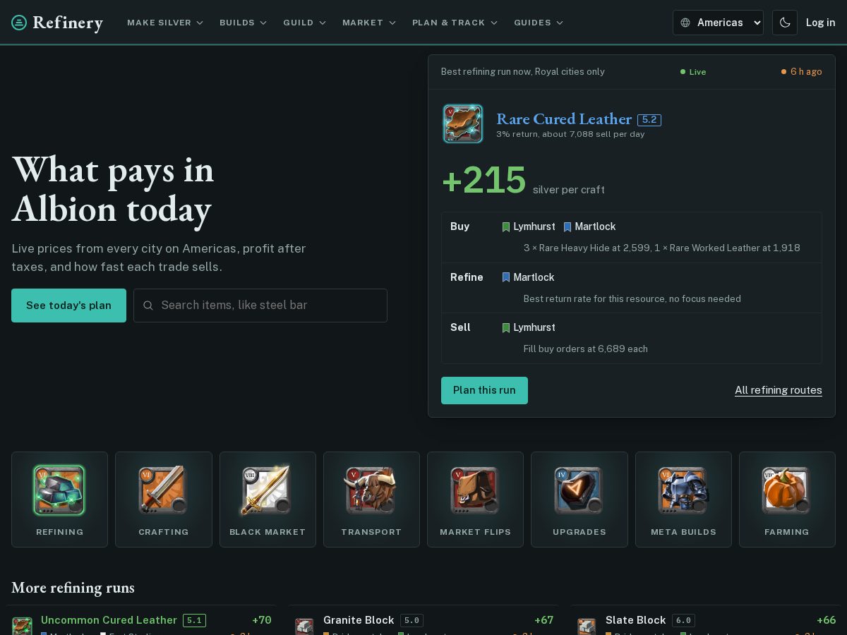Landing-page snapshot of aorefinery.com