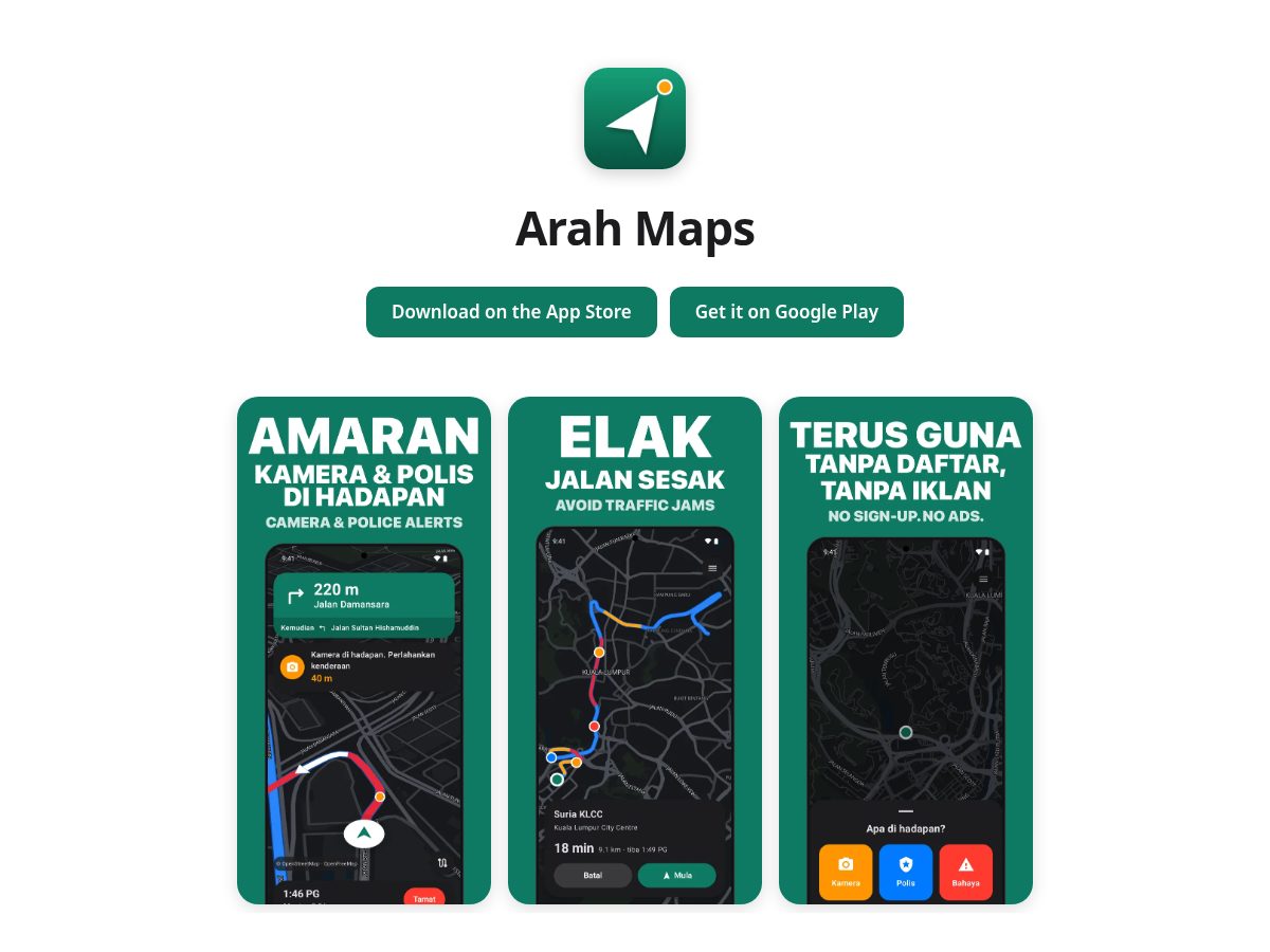 Landing-page snapshot of arahmaps.com