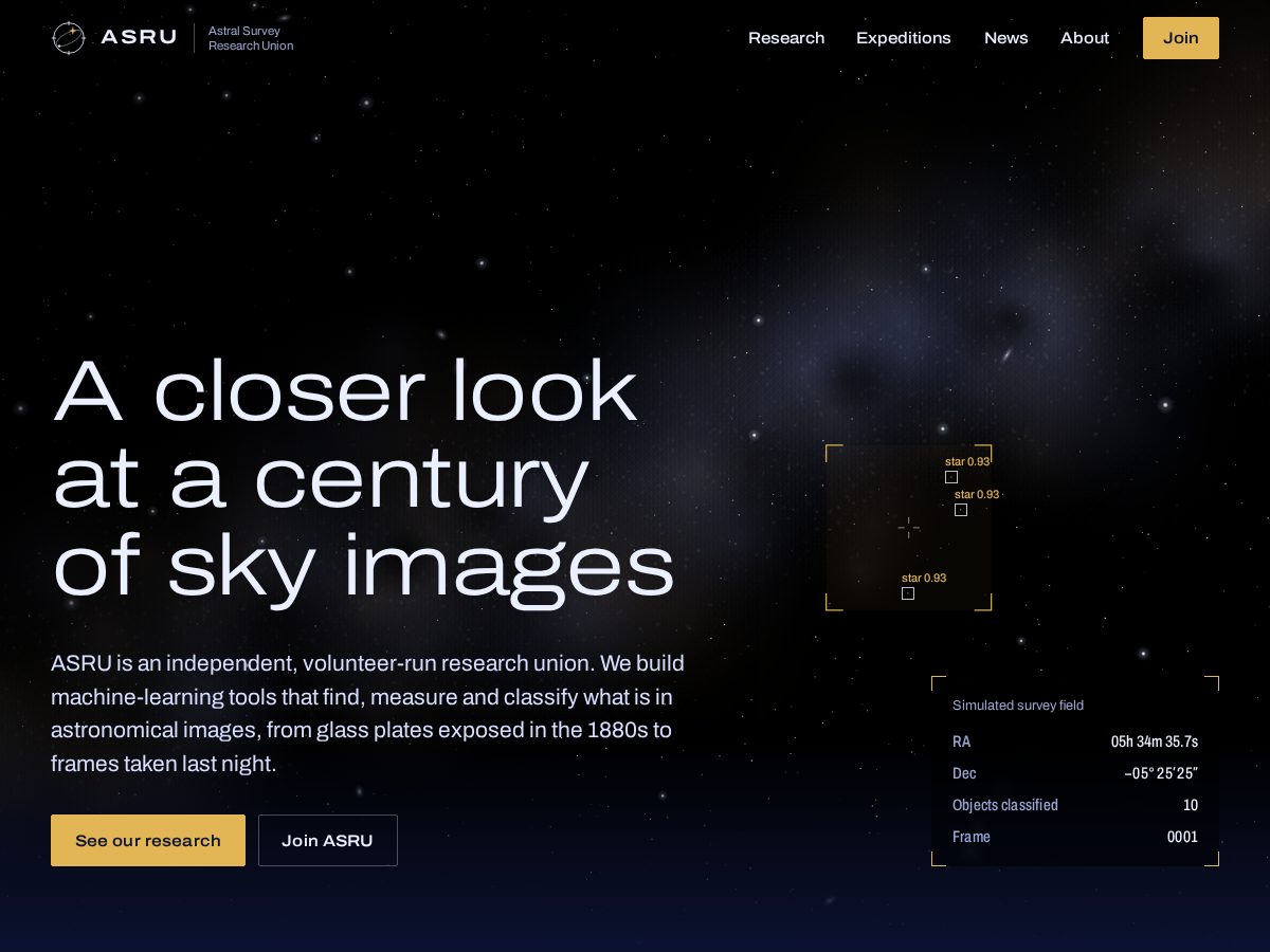 Landing-page snapshot of asru.org