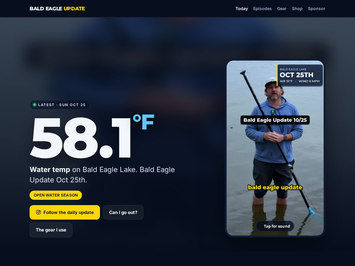 Landing-page snapshot of baldeagleupdate.com