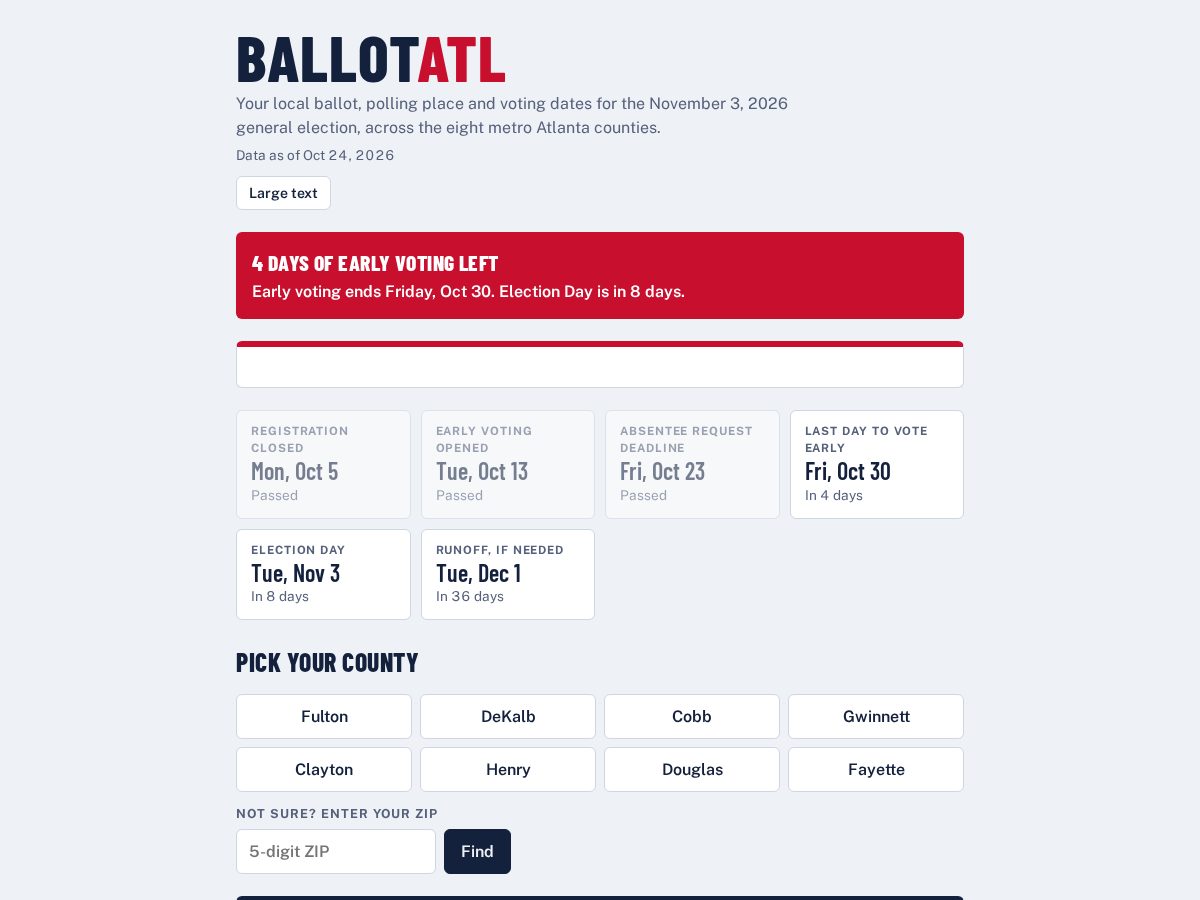 Landing-page snapshot of ballotatl.org
