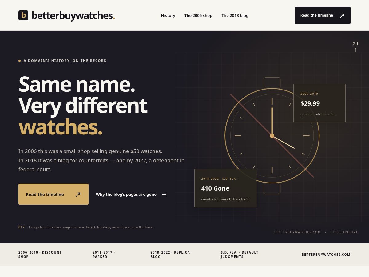 Landing-page snapshot of betterbuywatches.com