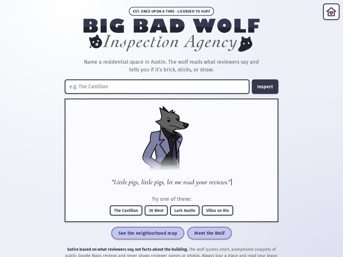 Landing-page snapshot of big-bad-wolf-inspection-agency.tech
