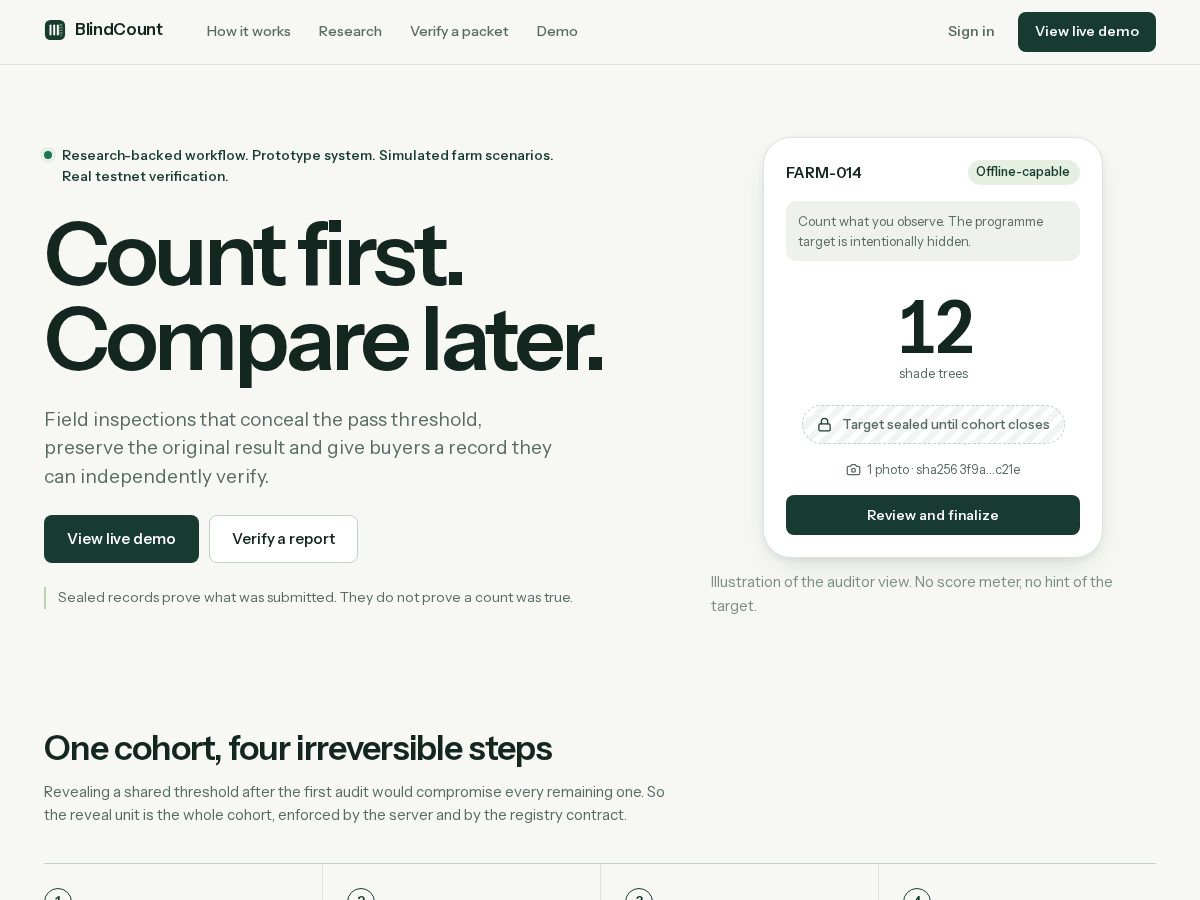 Landing-page snapshot of blindcount.xyz