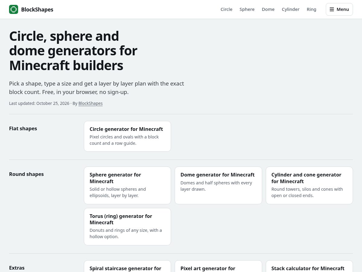 Landing-page snapshot of blockshapes.com