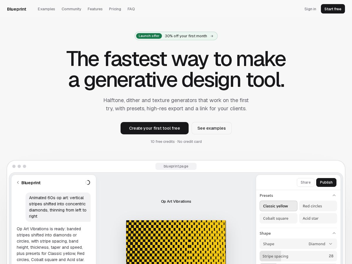 Landing-page snapshot of blueprint.page