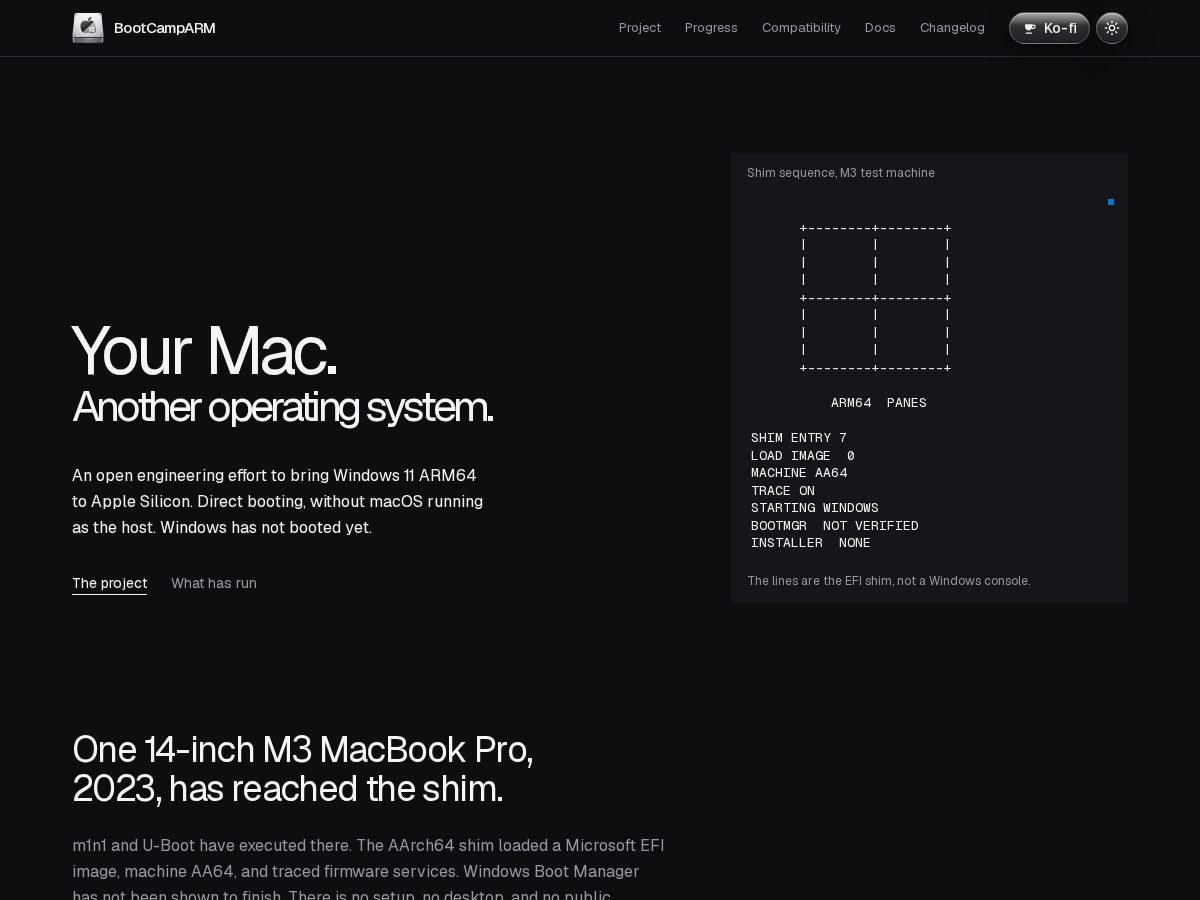 Landing-page snapshot of bootcamparm.com