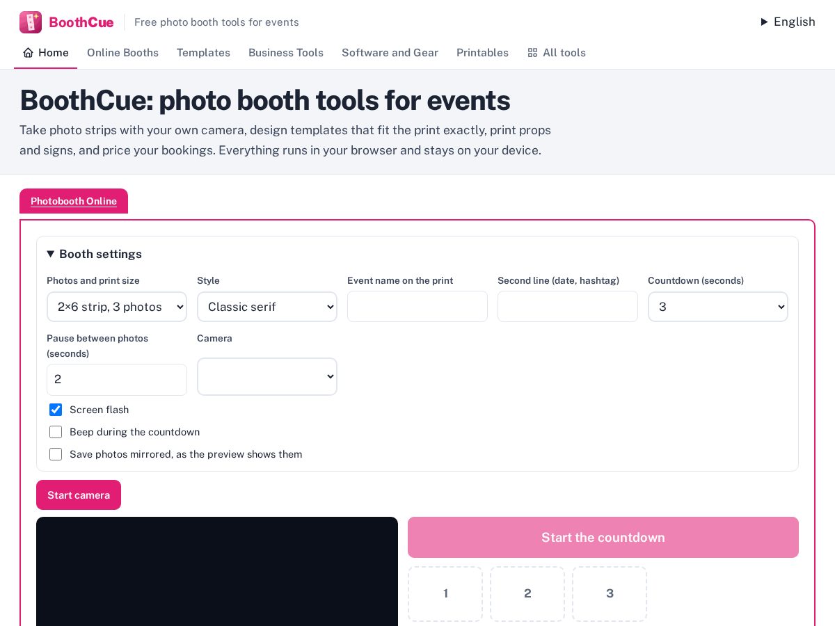 Landing-page snapshot of boothcue.com