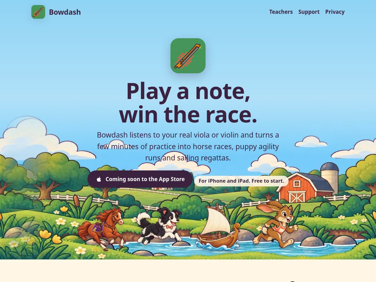 Landing-page snapshot of bowdash.com