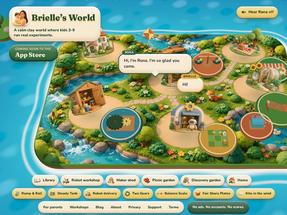 Landing-page snapshot of briellesworld.com