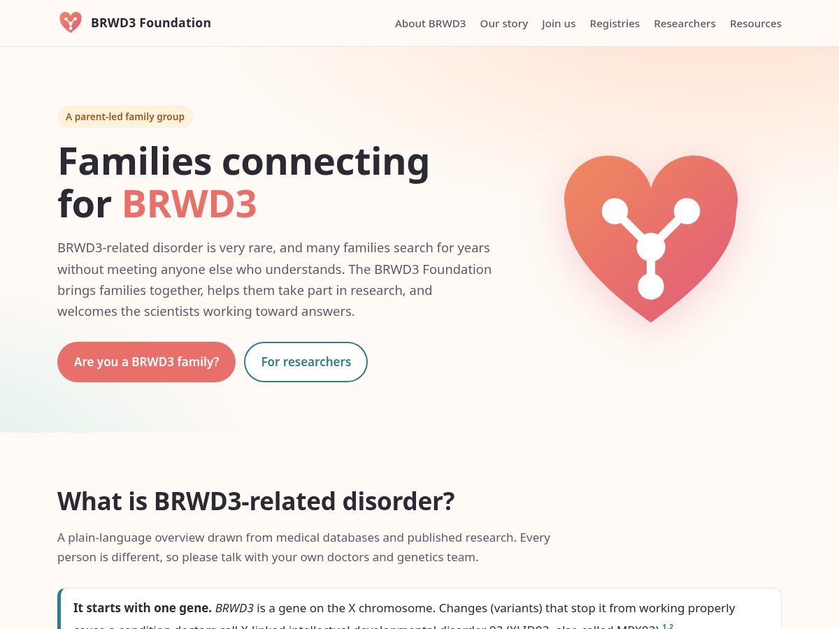 Landing-page snapshot of brwd3.org