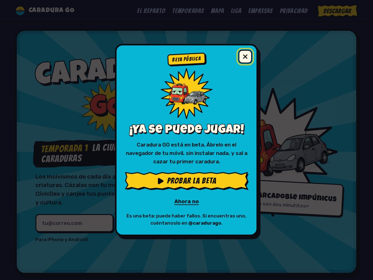 Landing-page snapshot of caradurago.com