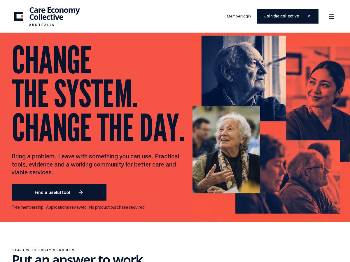 Landing-page snapshot of careeconomycollective.org
