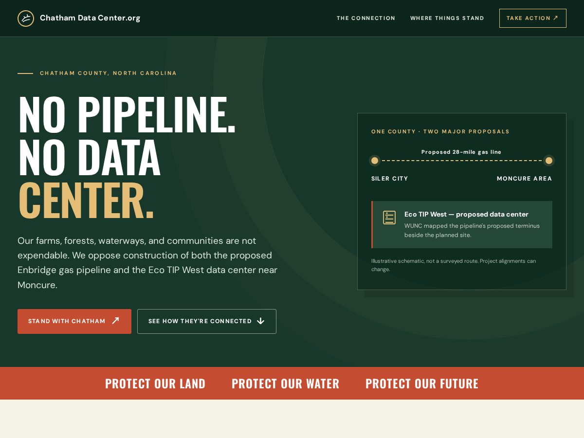Landing-page snapshot of chathamdatacenter.org