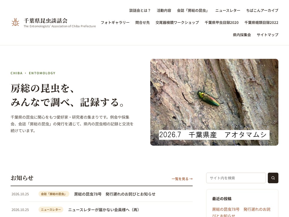 Landing-page snapshot of chibakon.org