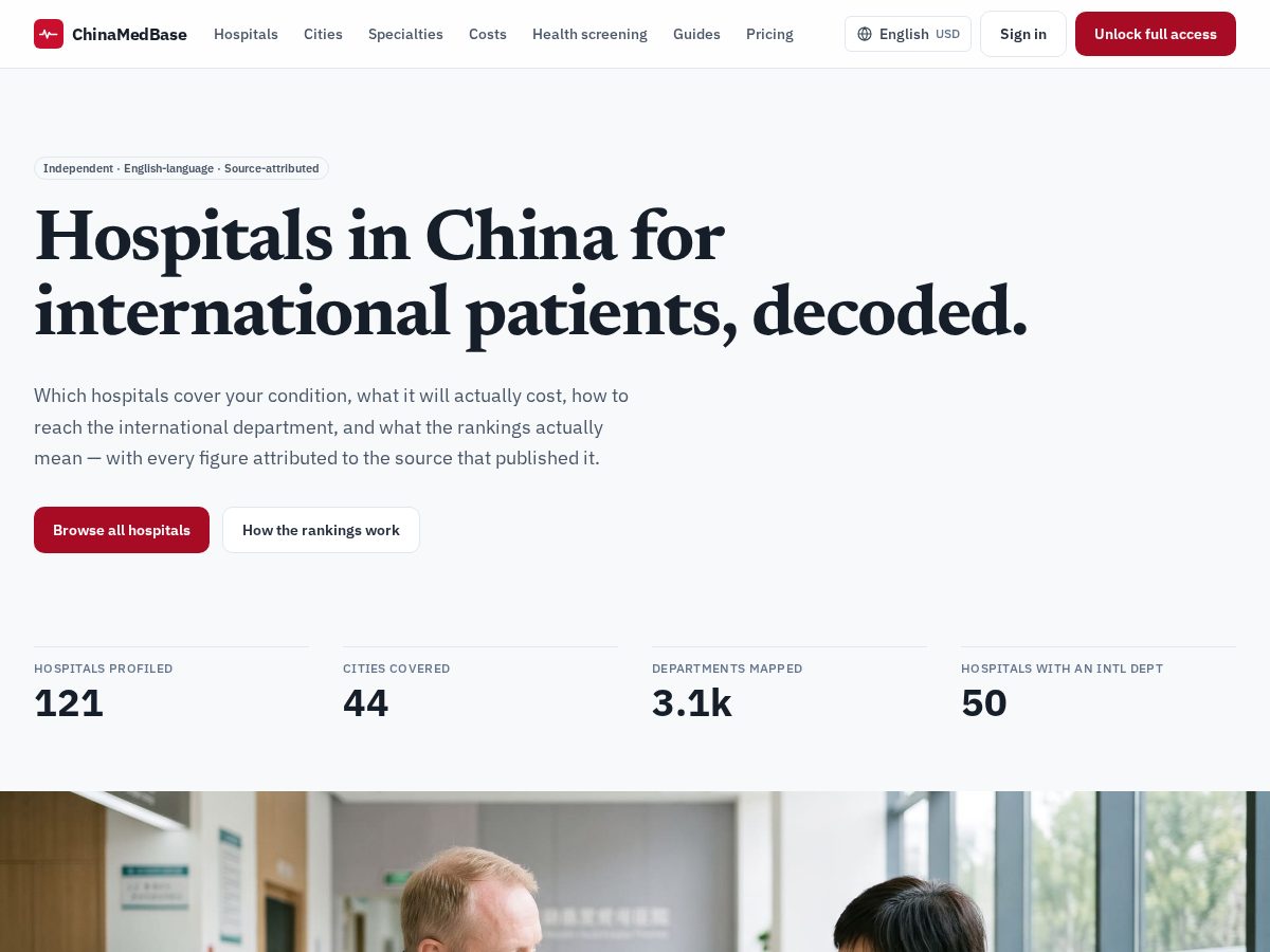 Landing-page snapshot of chinamedbase.com