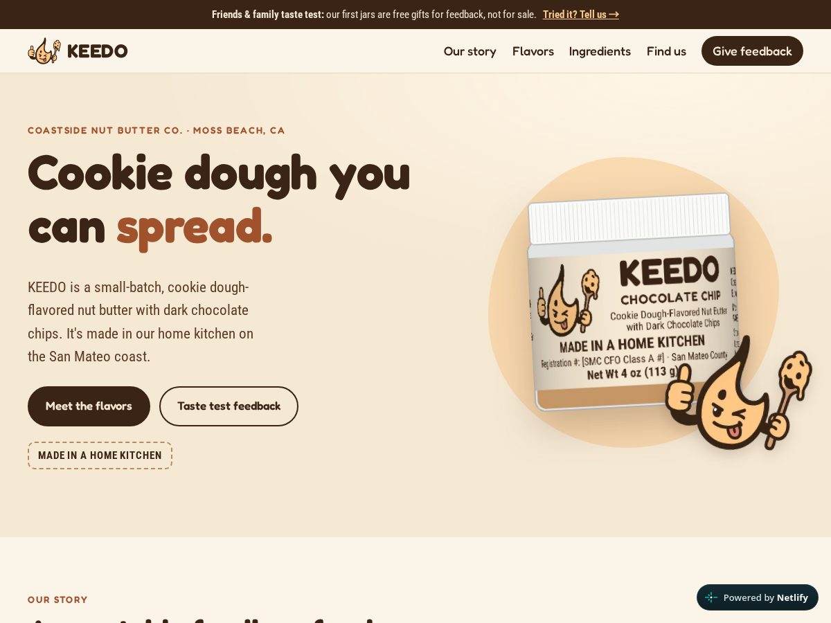 Landing-page snapshot of coastsidenutsbutterco.com