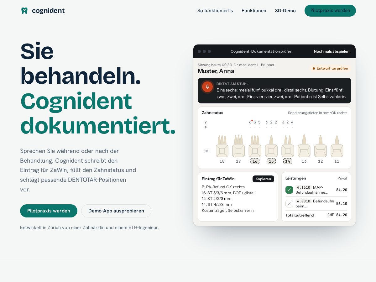 Landing-page snapshot of cogni-dent.com