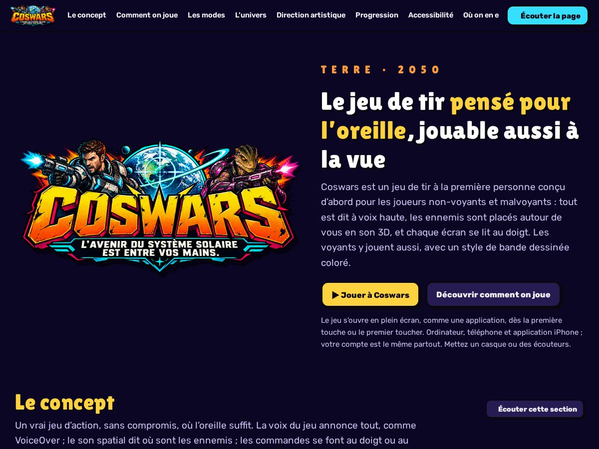 Landing-page snapshot of coswars.com