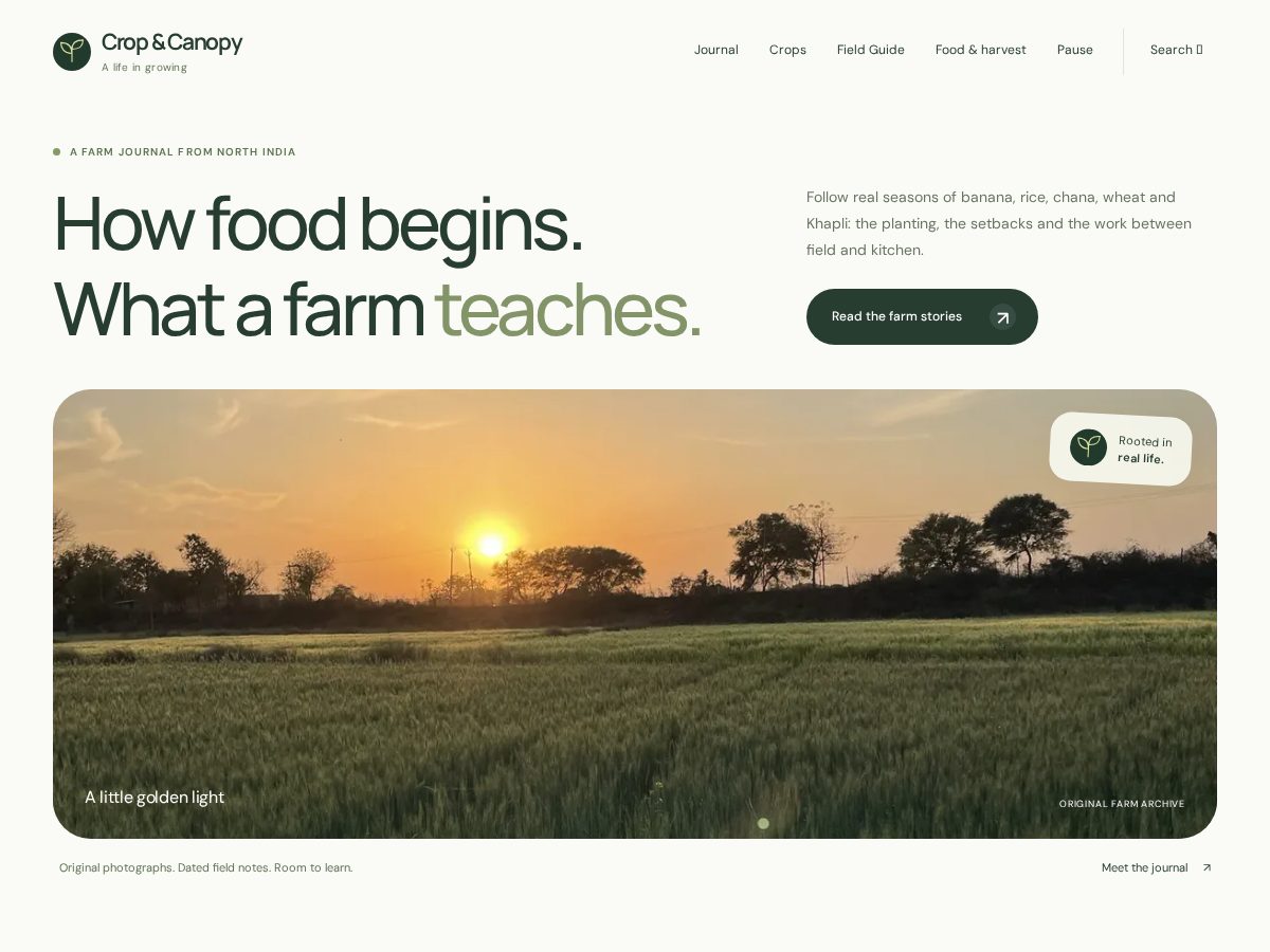 Landing-page snapshot of cropandcanopy.com