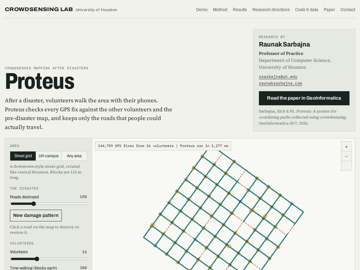 Landing-page snapshot of crowdsensinglab.org