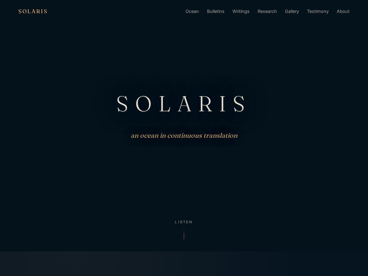 Landing-page snapshot of currentsolaris.com