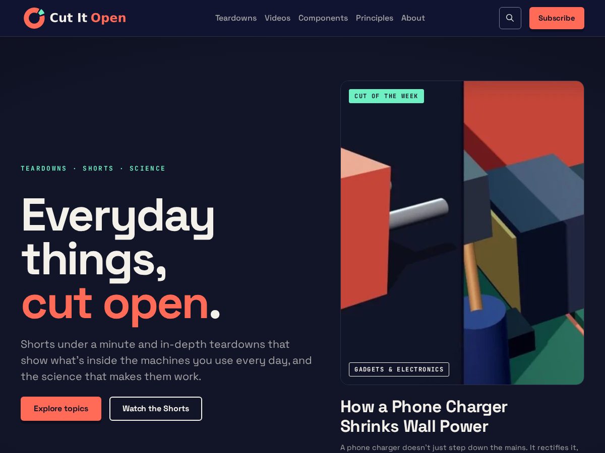 Landing-page snapshot of cutitopen.com