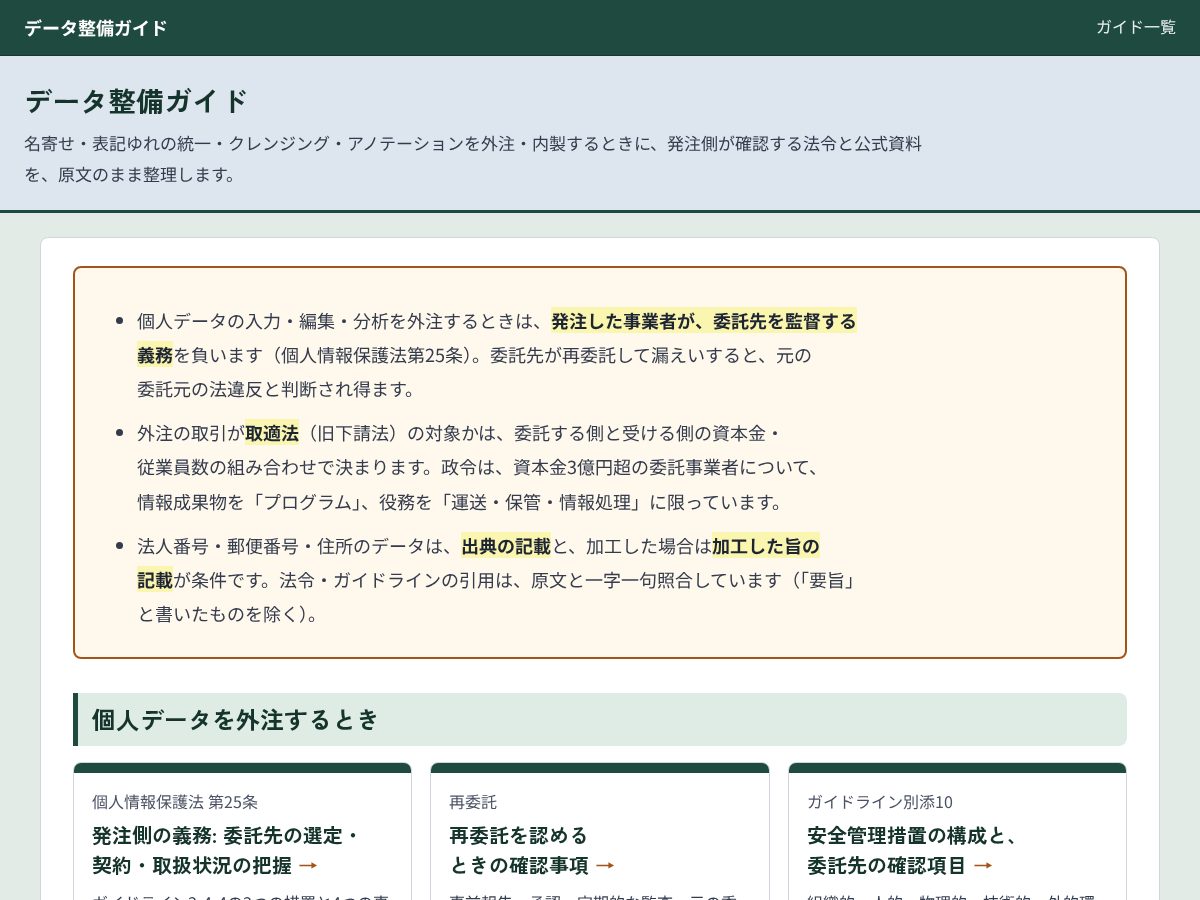 Landing-page snapshot of data-seibi.com