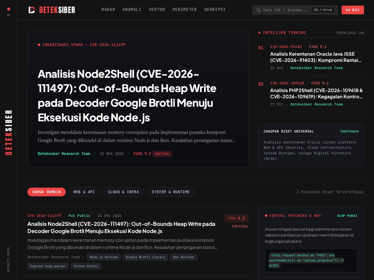Landing-page snapshot of deteksiber.com