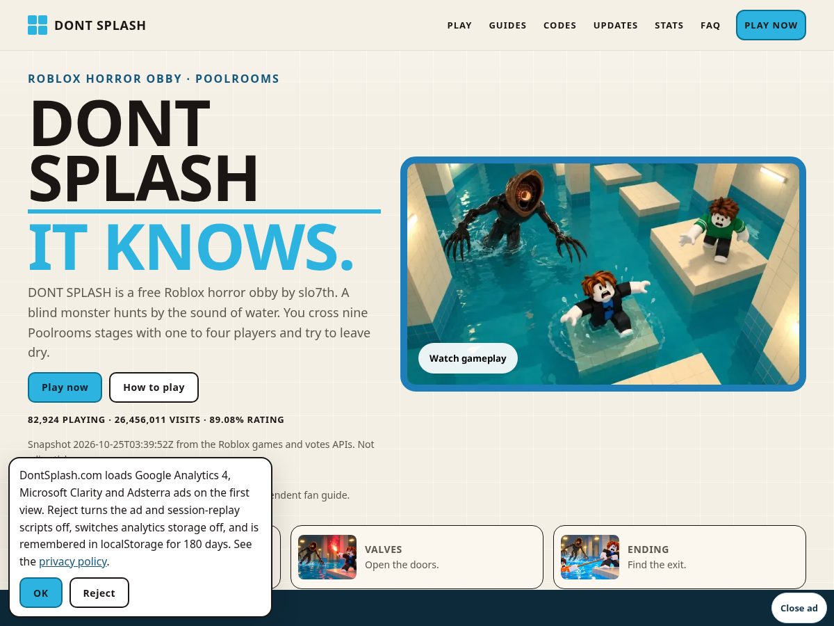Landing-page snapshot of dontsplash.com