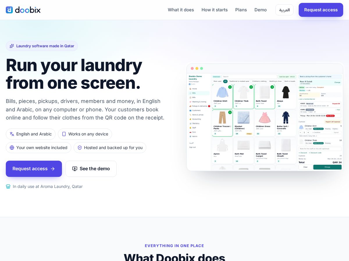 Landing-page snapshot of doobix.app