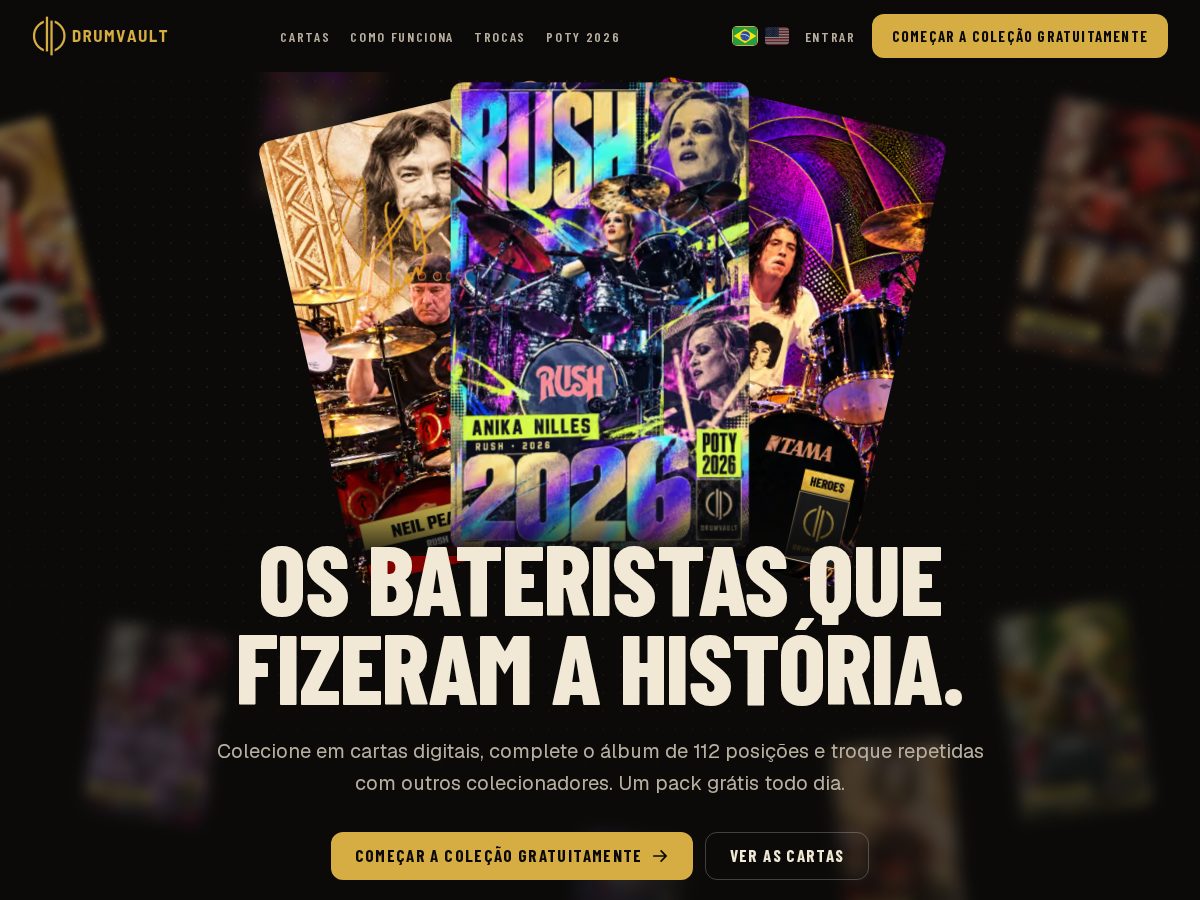 Landing-page snapshot of drumvault.online