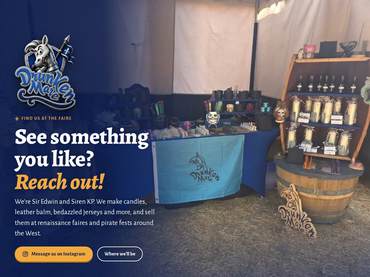 Landing-page snapshot of drunkenmare.com