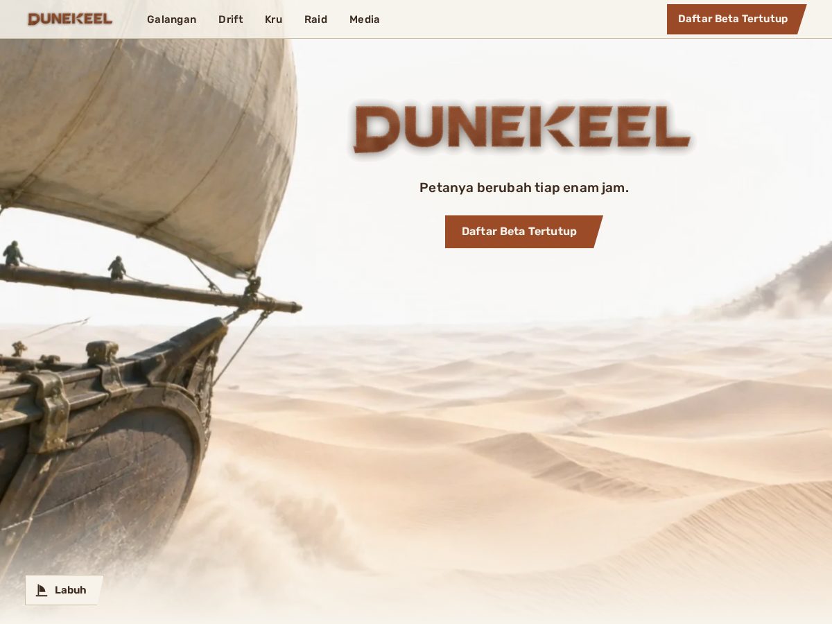 Landing-page snapshot of dunekeel.com