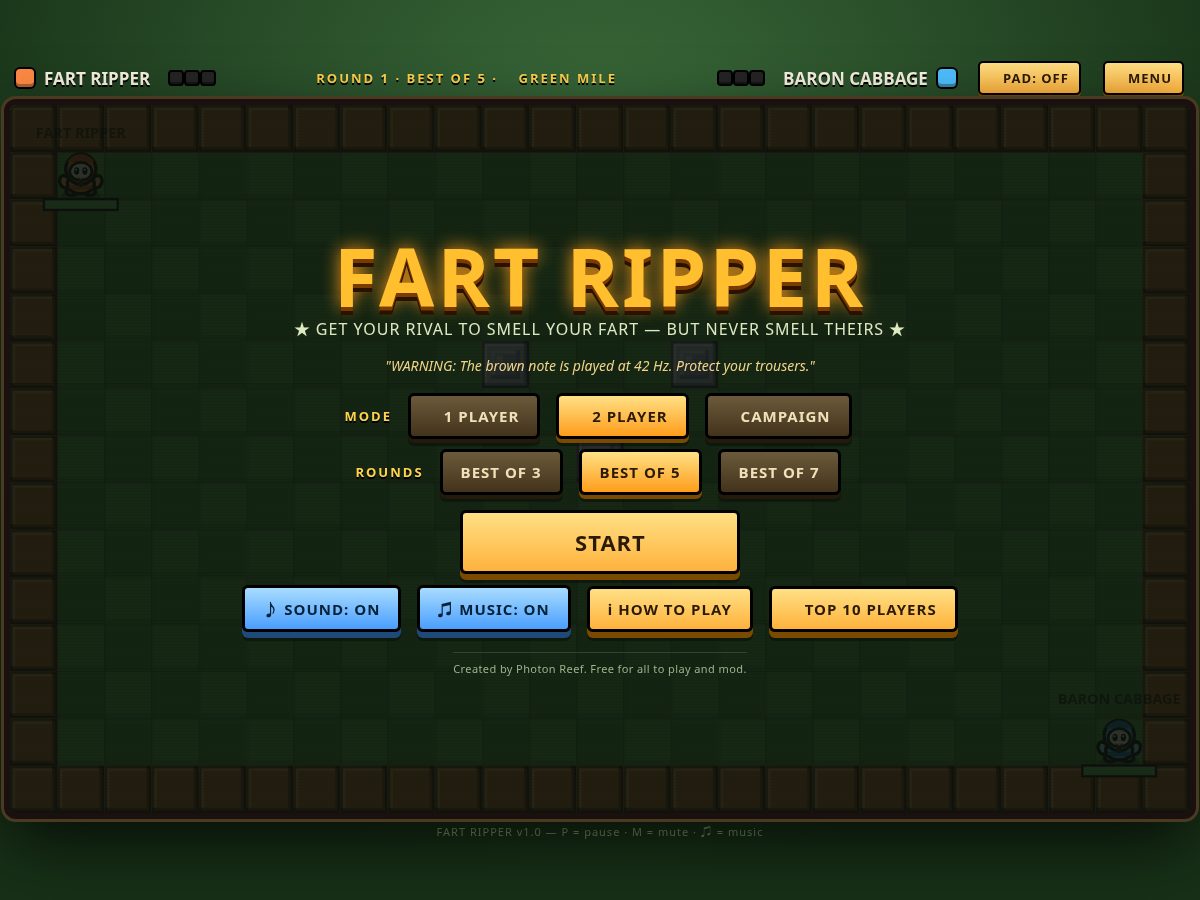 Landing-page snapshot of fartripper.xyz