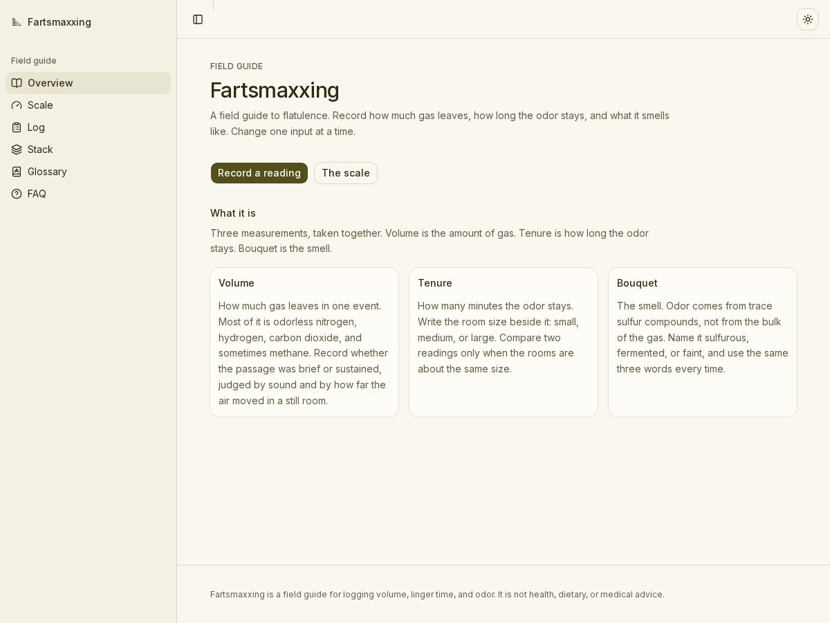 Landing-page snapshot of fartsmaxxing.com