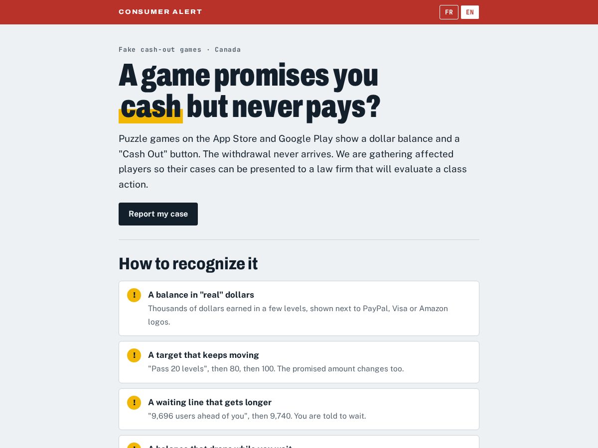 Landing-page snapshot of fauxcash.org