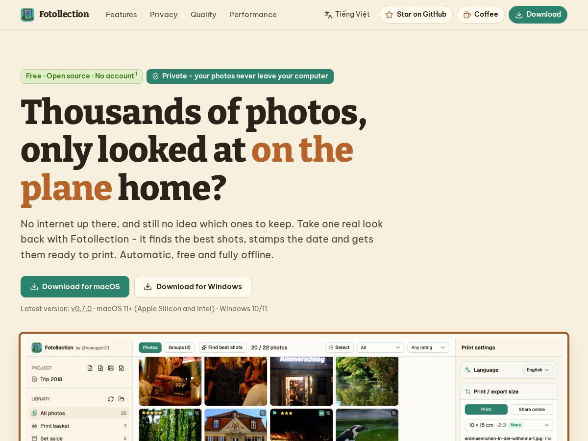 Landing-page snapshot of fotollection.org