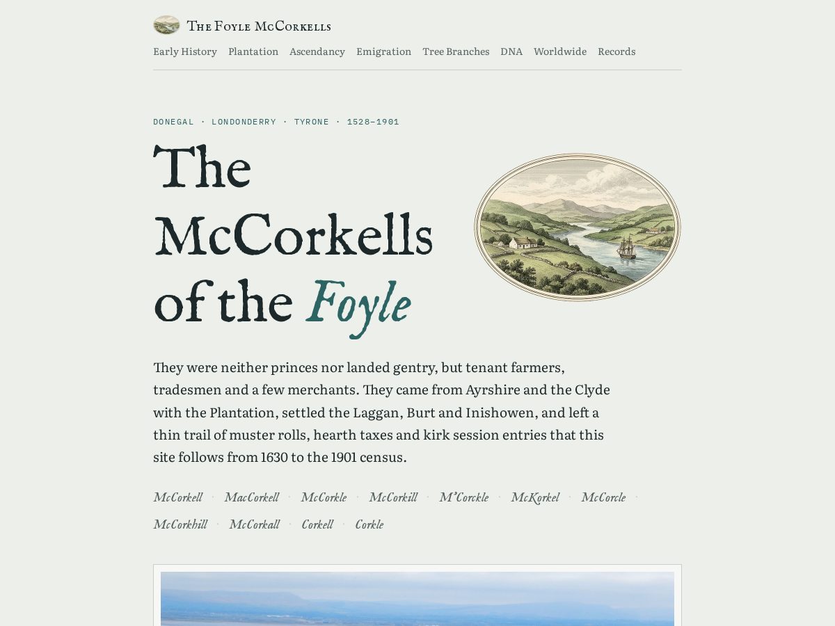 Landing-page snapshot of foylemccorkells.org