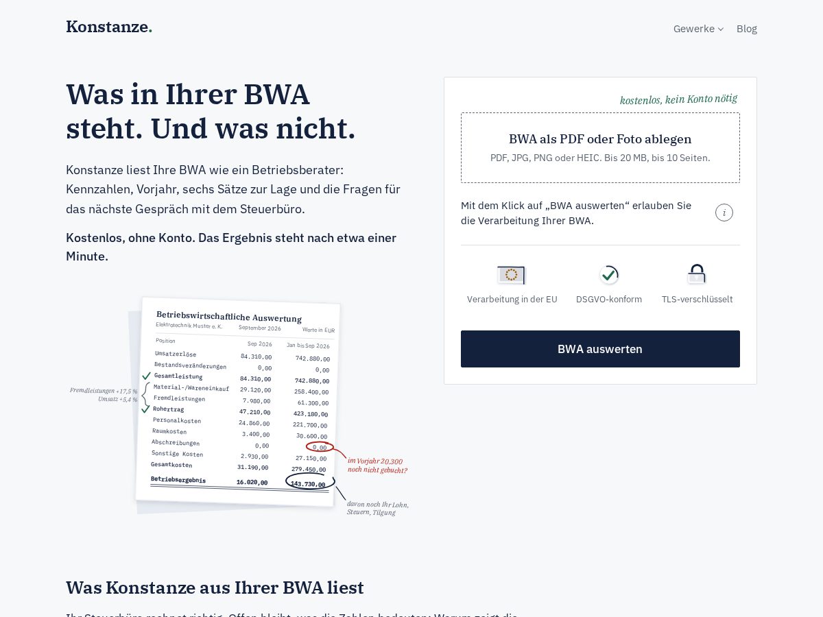 Landing-page snapshot of frag-konstanze.com